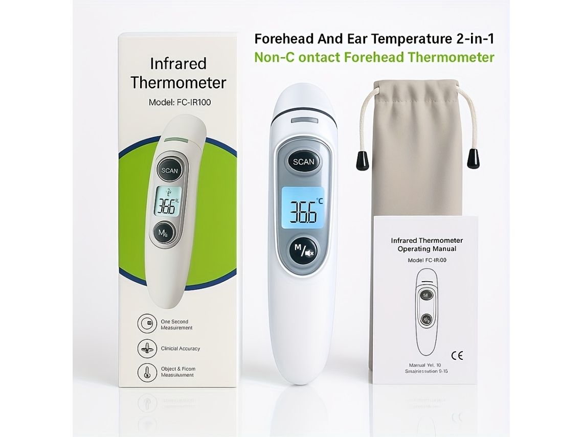 Termómetro Sin Contacto 3 En 1 Para Frente, Oído Y Superficies, Con Pantalla Lcd De Lectura En 1 Segundo, Ideal Para Medir La Temperatura De