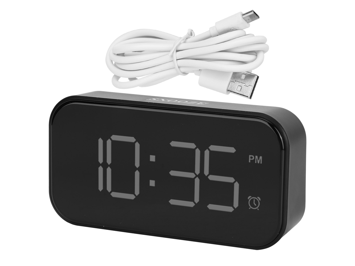 Despertador digital LED USB portátil para cama, 12/24 h, para casa, dormitorio, viajes.