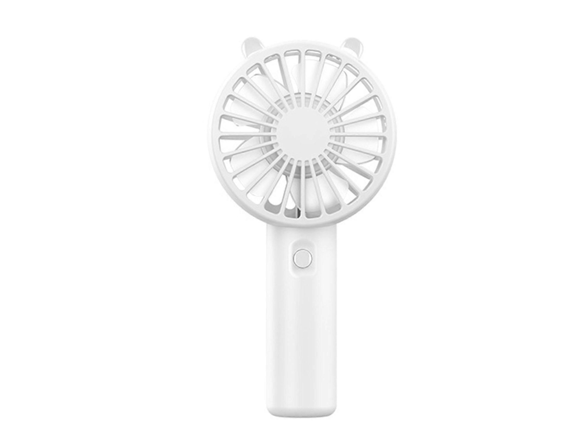 Ventilador Portátil Recarregável De 300mah Com 3 Velocidades, Silencioso E Ideal Para Uso Externo, Na Cor Branca.
