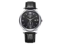 Reloj De Pulsera De Moda Para Hombre Con Números Romanos, Correa De Piel Sintética Y Movimiento De Cuarzo Negro.