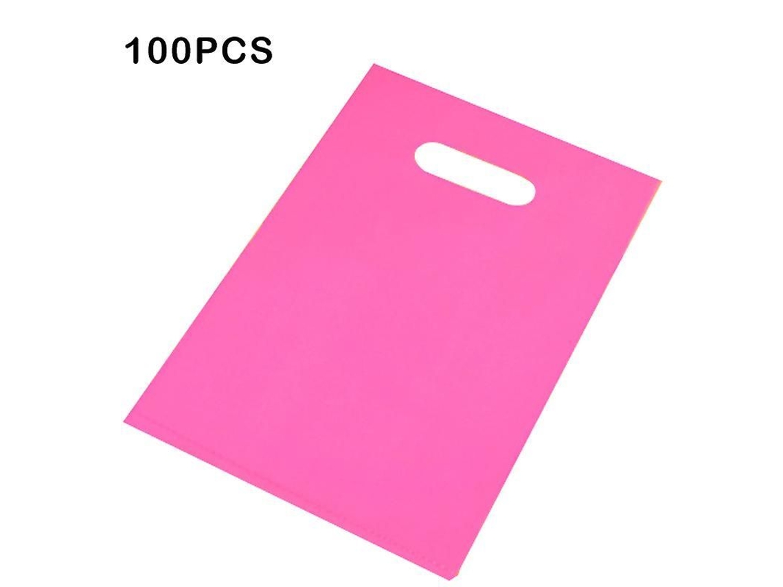 100 Bolsas De Plástico Ecológicas Multicolores Personalizables Con Asas Para Compras Y Regalos.