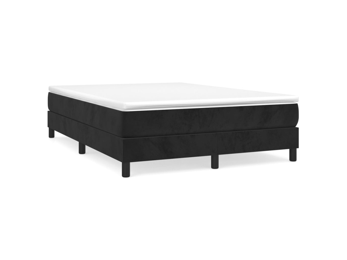 Maison Exclusive - Cama Box Spring Con Colchón Terciopelo Negro 140x200 Cm