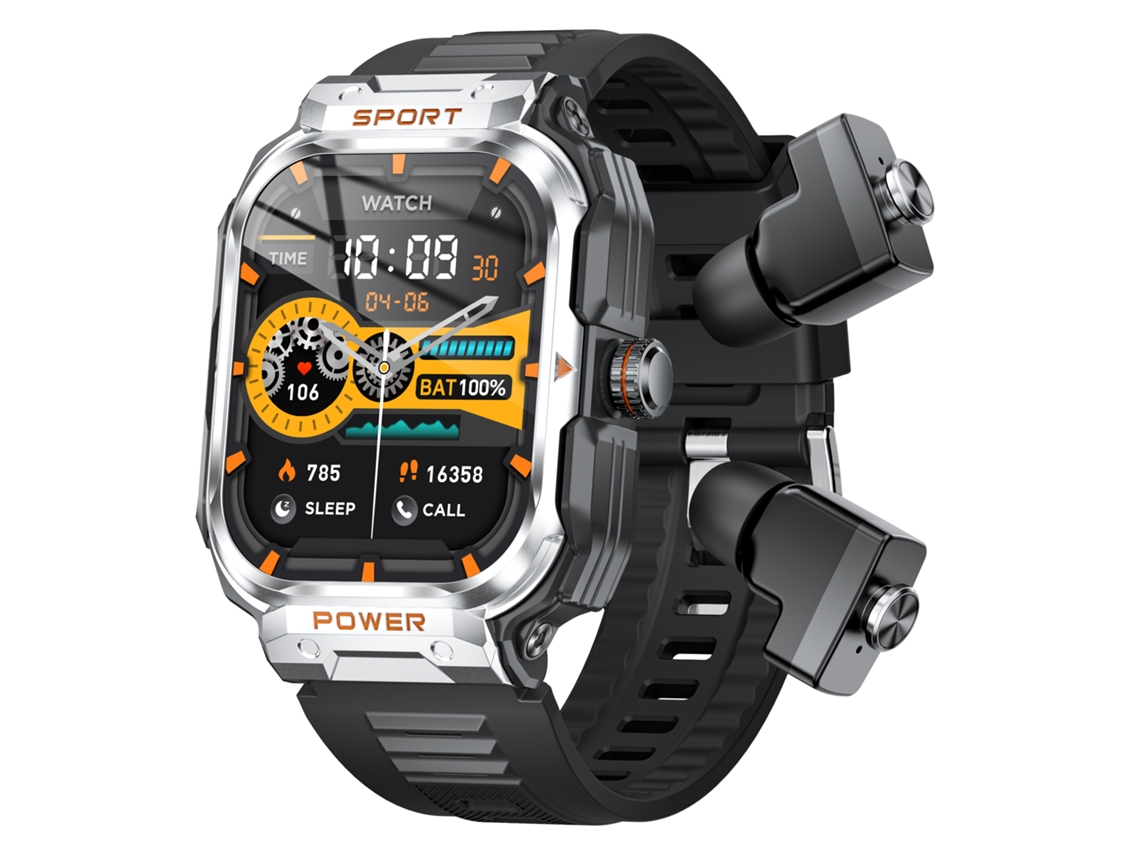 Smartwatch YIZHOOD GT55 2.01 pulgadas Bluetooth Calling Health Monitoring 345mAh con auricular (Android y IOS - Plata)