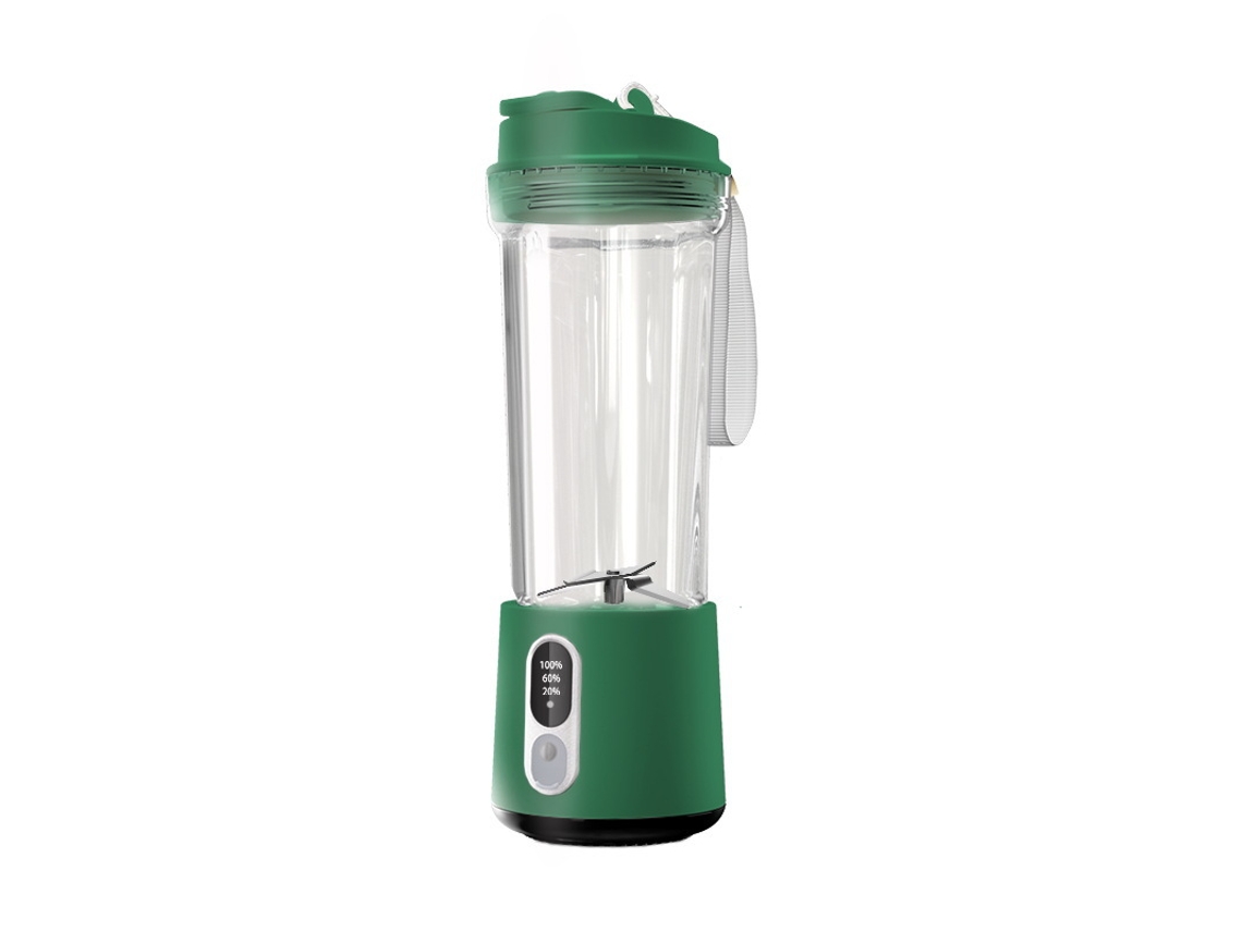 Licuadora Digitallab portátil con carga tipo C, de grado alimenticio, 500 ml (verde)