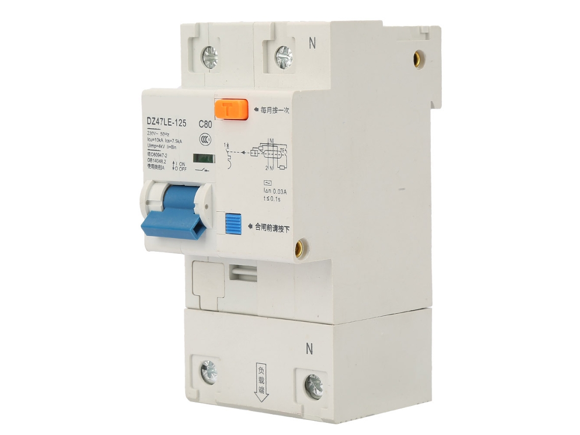 Yncm2026-interruptor De Protección Contra Fugas 80a Dz47le-125 1p+n 230v Disyuntor De Corriente