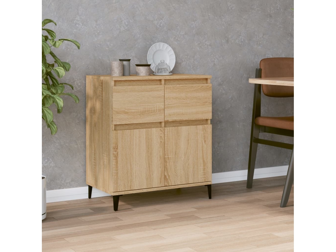 Aparador De Madera Contrachapada Roble Sonoma 60x35x70 Cm