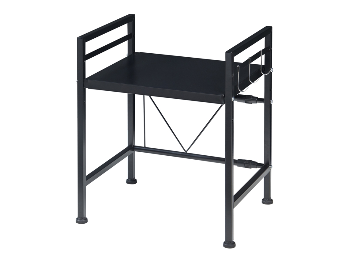Soporte microondas Sorsele con estante metal 48x40-63x32cm - Negro [EN.CASA]