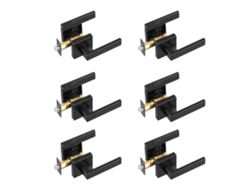 Juego de 6 manijas interiores para puertas en negro mate con palanca giratoria Tekmaquinas