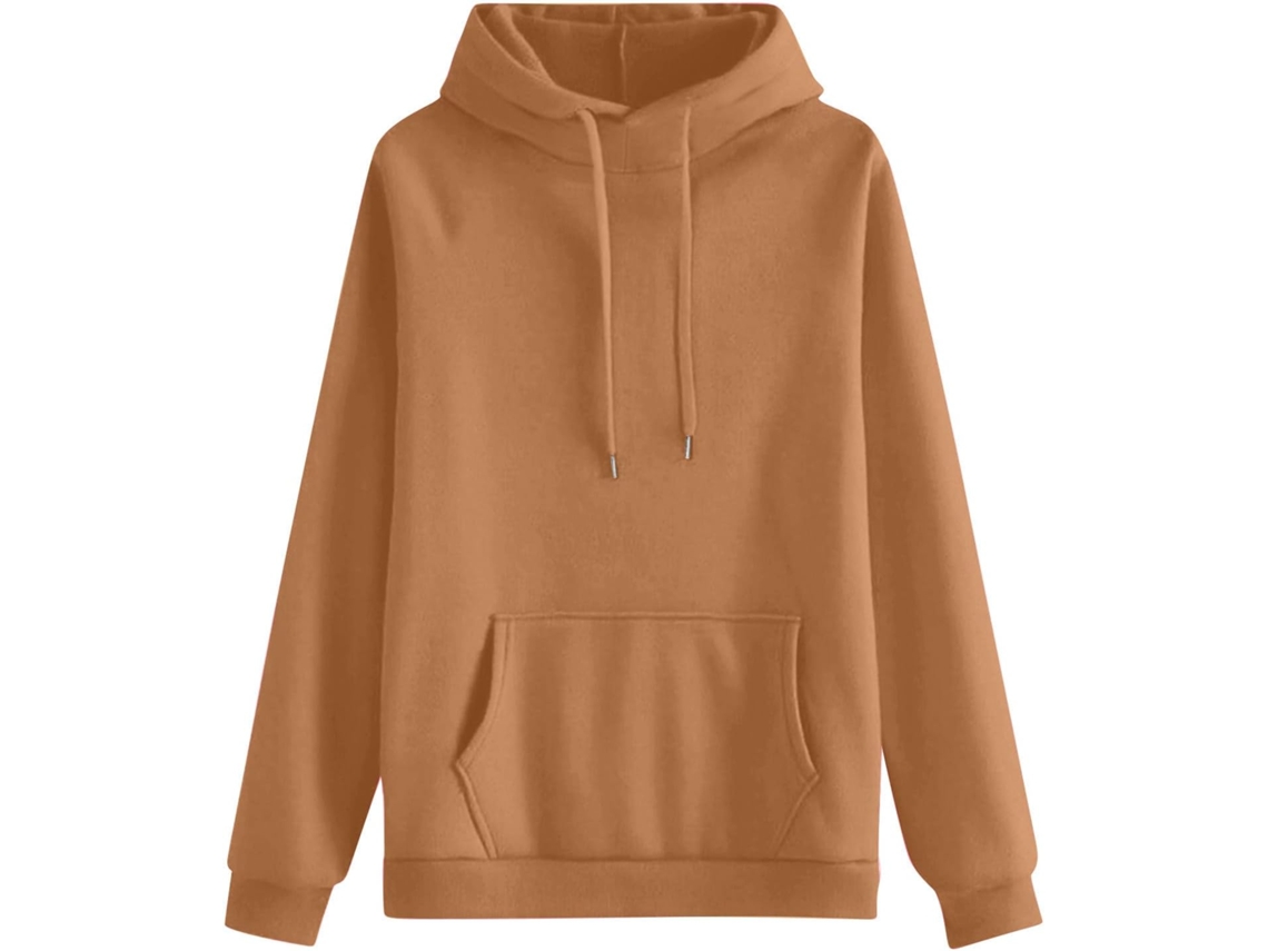 Sudadera Y Capuche Surdimensionné Pour Femme, Couleur Unie, Pull Décontracté Manches Longues, Ample,