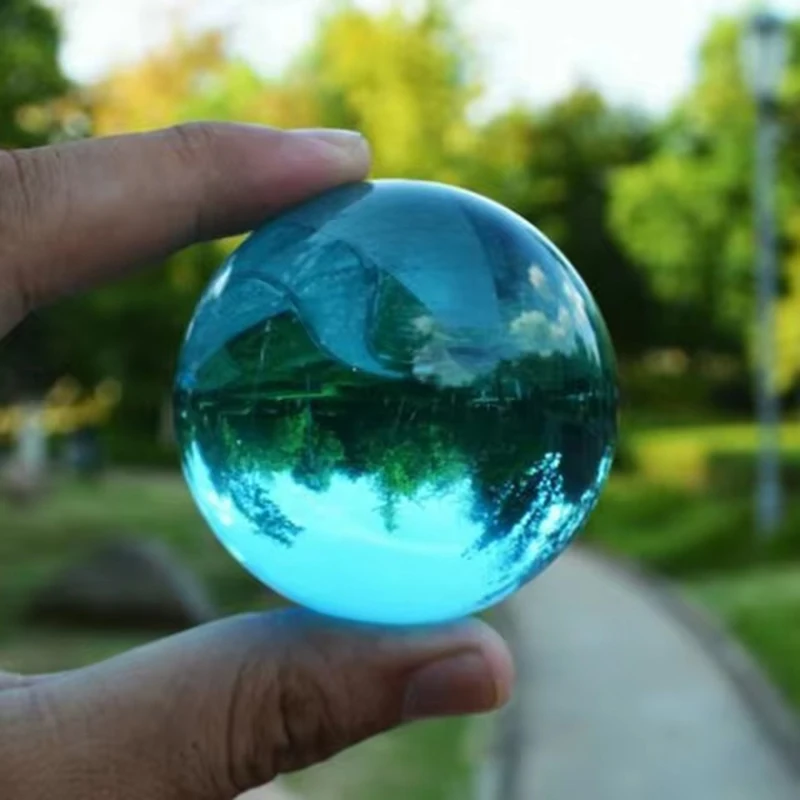 (azul Lago 6x6 Cm) Bola De Cristal De 6 Cm, Adorno Decorativo Para El Hogar