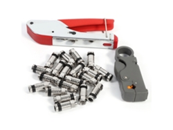 Herramienta de compresión ajustable para conectores BNC, RCA, F, RG59 y RG6, crimpadora de cables coaxiales.