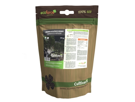 CULTIVERS Abono Bonsái Ecológico 250 g 100% Orgánico y Natural, Granulado de Liberación Lenta con NPK 8-1-5+74% M.O y Ác. Húmicos