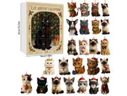 Calendario de Adviento, 24 colgantes decorativos navideños de gatos M13 Digitallab