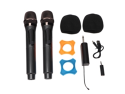 Micrófono De Mano Dinámico Inalámbrico 1 A 2 Con Receptor Recargable Para Karaoke Y Fiestas.