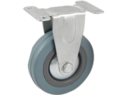 Rueda de goma fija para carro de muebles, placa industrial de 4" x 1", CHABERLU