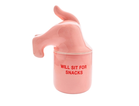 FISURA – Bote para premios original “Will sit”. Recipiente para comida de mascota rosa. Tarro para chuches de mascotas. Bote para conservar aliment...