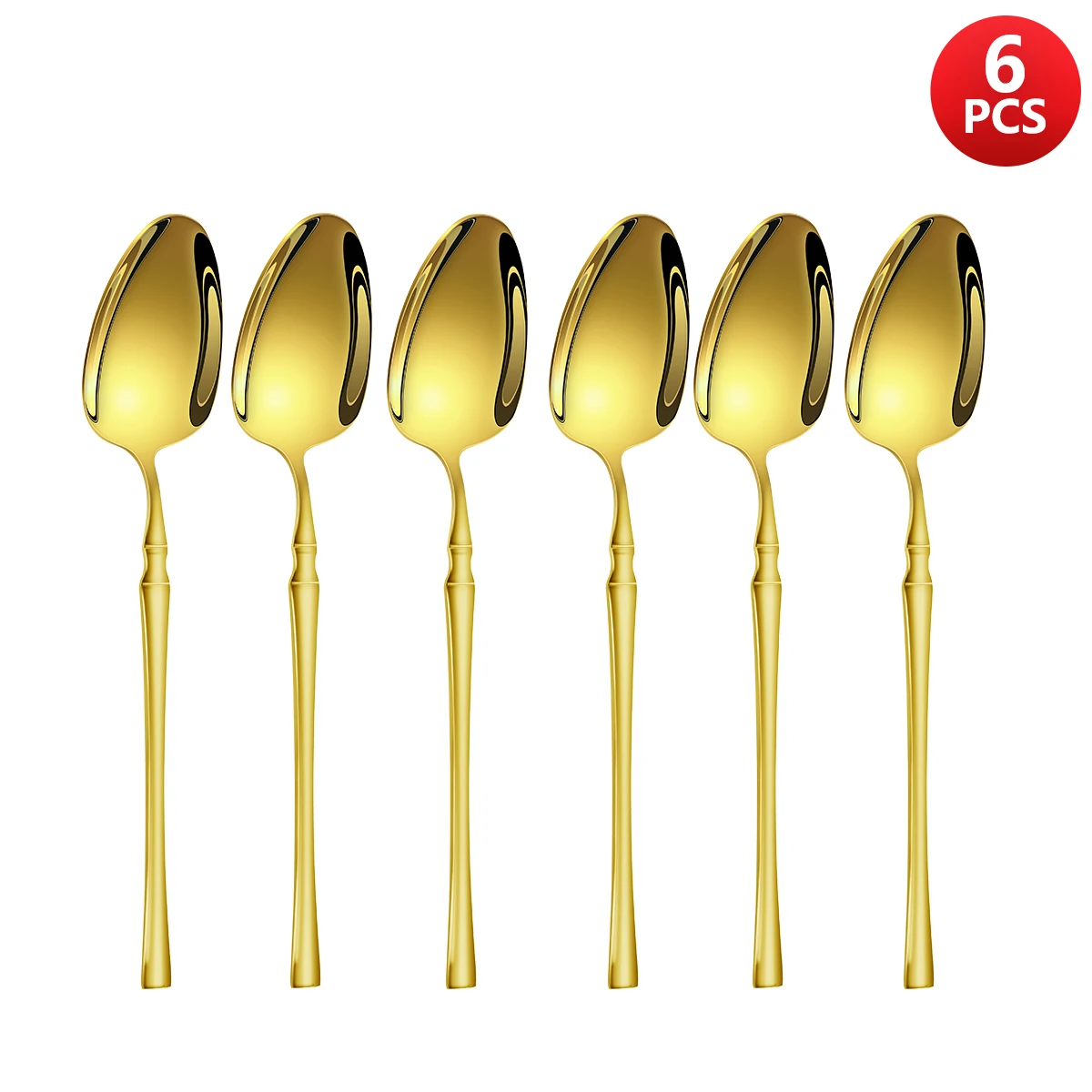 (6 Cucharas) Juego De Cubiertos De Acero Inoxidable, Pequeño, Exquisito Y Lujoso.