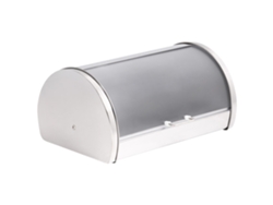 Porta-pão De Metal Com Tampa Rolante Beliani Friandise De Aço Inoxidável Prateado 38x26x19