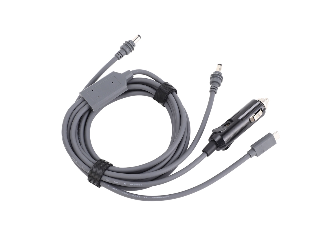 Cable De Alimentación Dc Rectangular Satélite Tipo C A Dc 3 En 1 Impermeable 10m/32.8ft