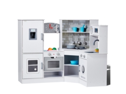VEVOR Juego de Cocina de Esquina Juguete de Simulación 24 PCS Accesorios Blanco