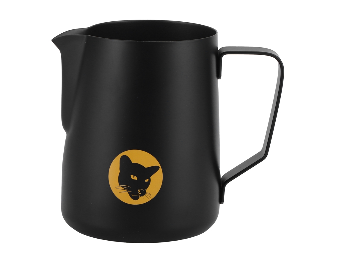 Jarra De Café De Acero Inoxidable 304 Negro De 600 Ml Para Espumar Leche Y Tazas De Café.