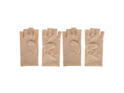 Guantes de manicura sin dedos con protección UV, antienvejecimiento, transpirables, color piel, para uñas.