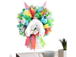 Corona De Primavera - Decoración De Pared Exterior Con Conejito De Pascua | Decoración Para Chimenea De Cocina