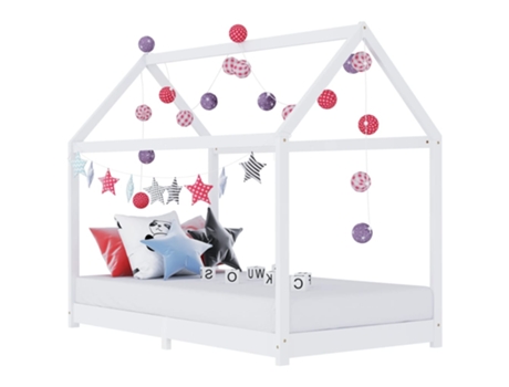 MAISON EXCLUSIVE - Estructura de cama infantil madera maciza pino blanco 90x200 cm