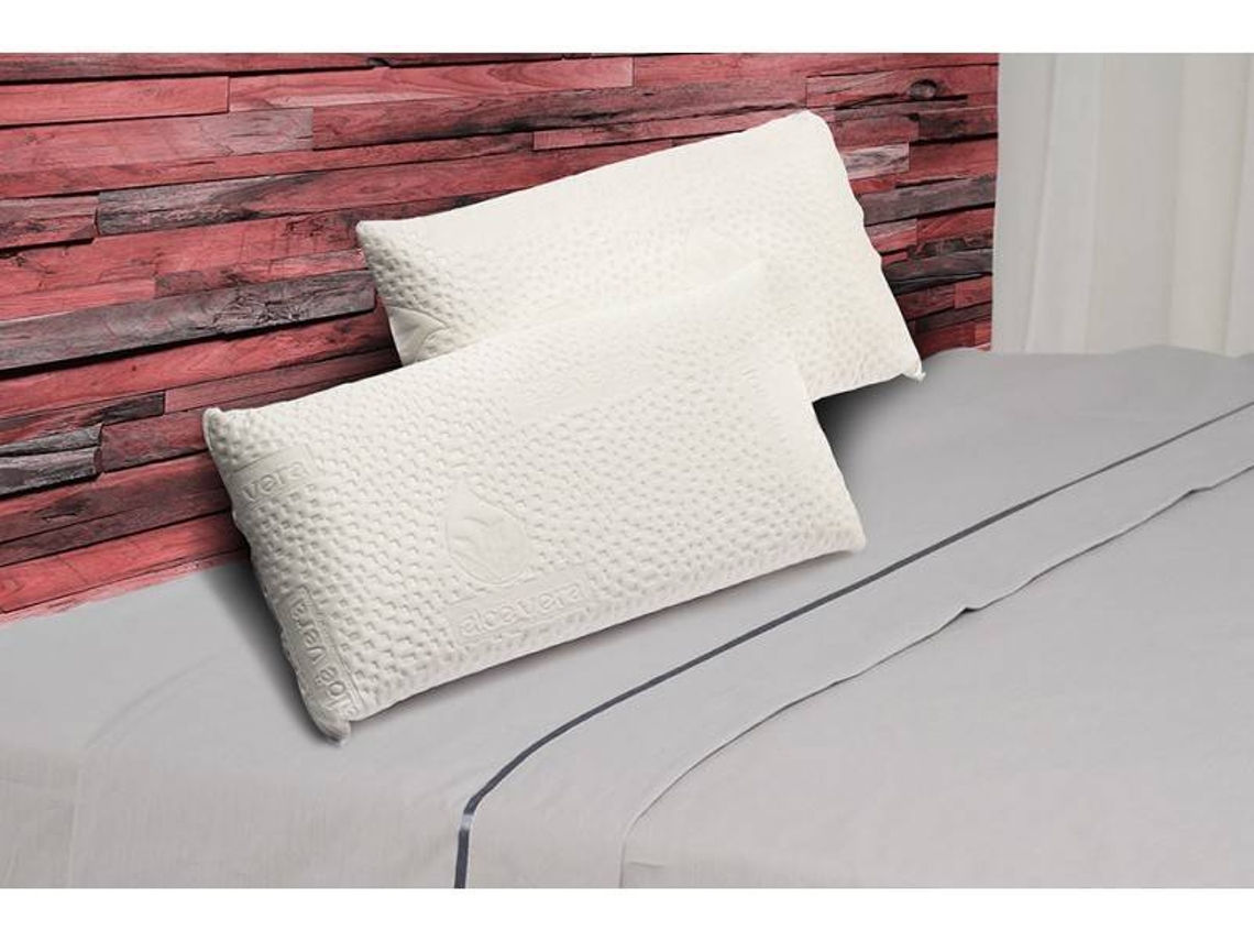 Juego de Almohadas Viscoelástico Aloe Vera Efecto Antiestrés (80 40 cm) | Worten.es