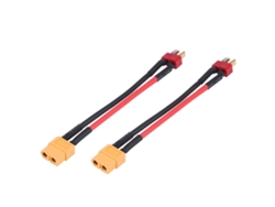 Ymsl 2pcs/set Cable Adaptador Rc Conector Convertidor Silicona T Plug Macho A Xt60 Hembra Accesorio Rc Hxl