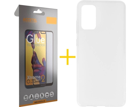 Kit Funda + Protector de Pantalla Samsung Galaxy S20 + Plus 5G ACCETEL Full (Transparente)