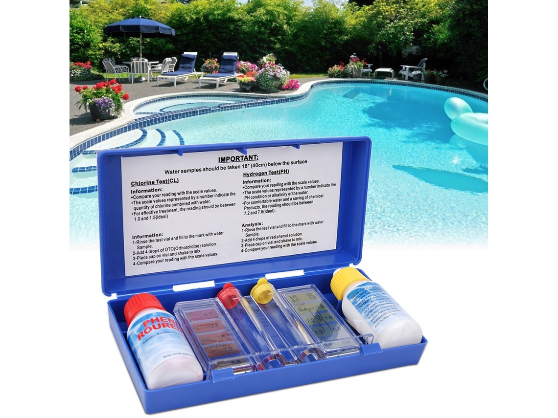 Kit de análisis de la calidad del agua de piscinas - Medidor de pH y cloro