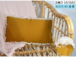 Almofada Com Franjas Totalmente Embrulhada Mostarda 30*50 Cm BOD HOME