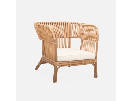 Sillón de ratán con cojín de asiento SWEEEK