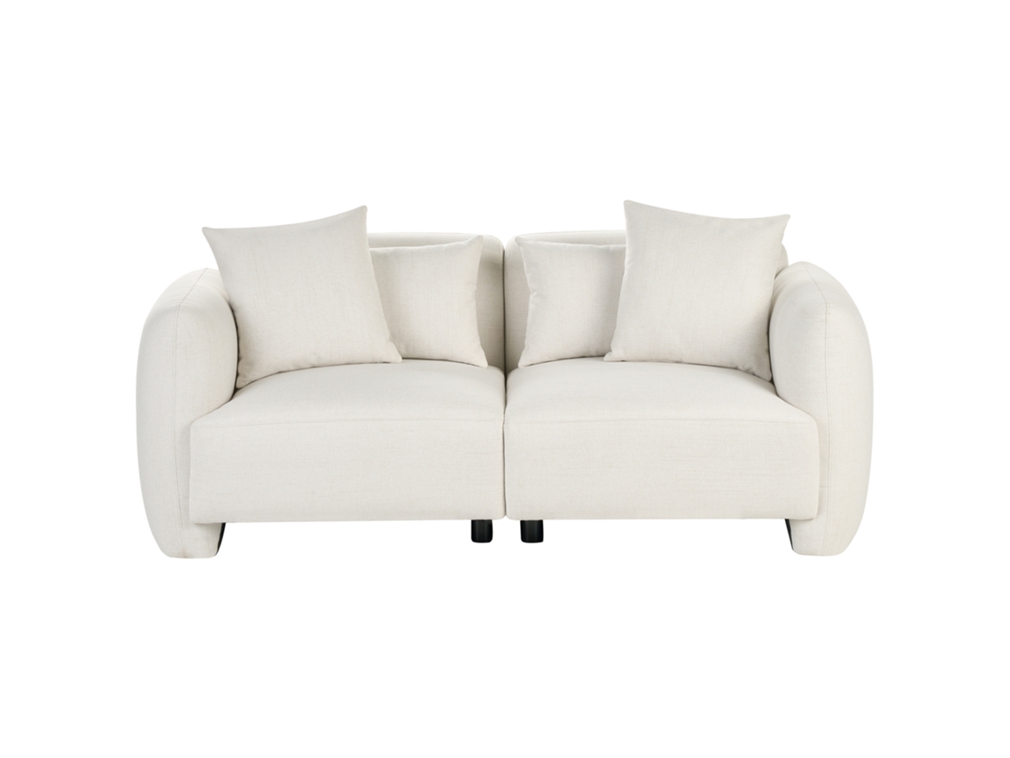 Sofá De 3 Lugares Beliani Ekenes De Tecido Branco 182x90x72