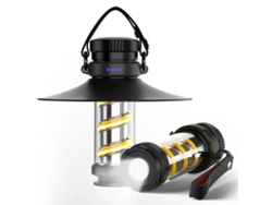 Linterna de camping portátil, iluminación de emergencia para actividades al aire libre, linterna portátil para tienda de campaña (negra)