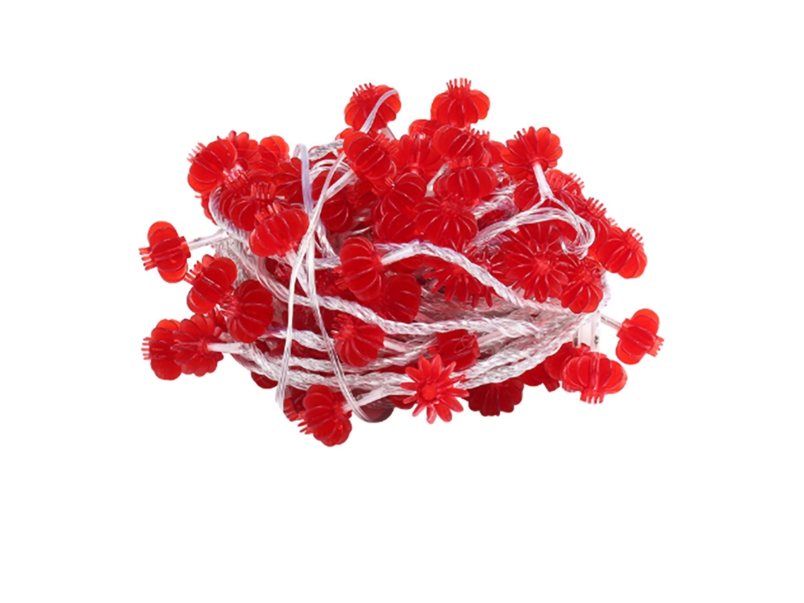 Guirnalda De Luces Led Rojas Estilo Farolillo Chino, Pvc Impermeable, 3 M, 20 Luces Para Jardines, Año Nuevo.