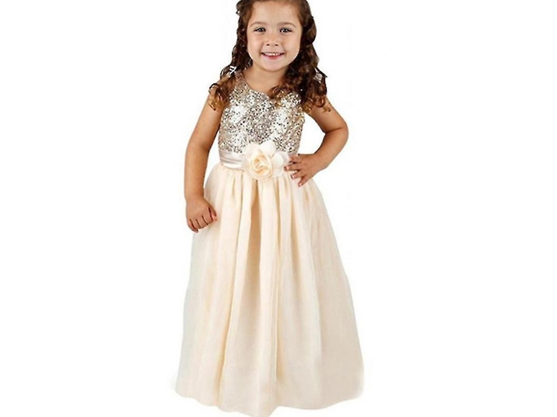 Vestido De Princesa Con Pedrería Para Niñas, Ideal Para Fiestas, Bodas, Damas De Honor Y Con Tutú Qgv