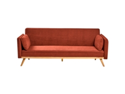 Sofá cama Beliani Wing de poliéster rojo 205x80x76