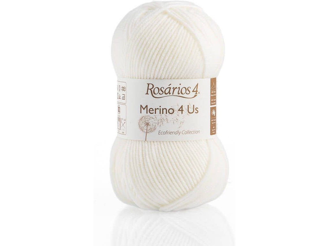 Hilo de Lana ROSARIOS 4 Merino 4 Us P150641 (Blanco - 14,5x6,5x7,5 cm - Lana)