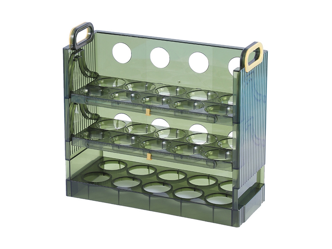 Contenedor De Huevos De 3 Niveles, Gran Capacidad Para 30 Huevos, Plástico Reversible, Apto Para Refrigerador.