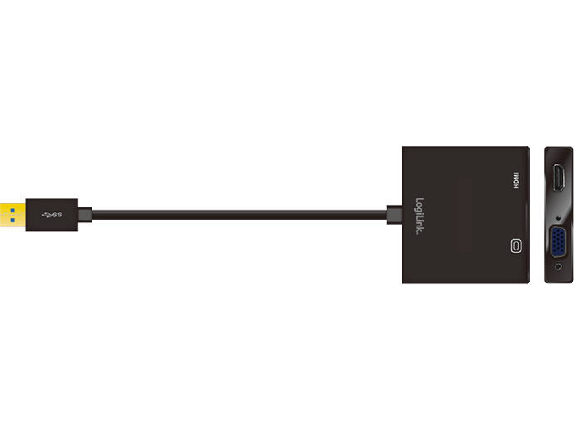 Adaptador HDMI LOGILINK USB 3.0 para VGA/HDMI Negro
