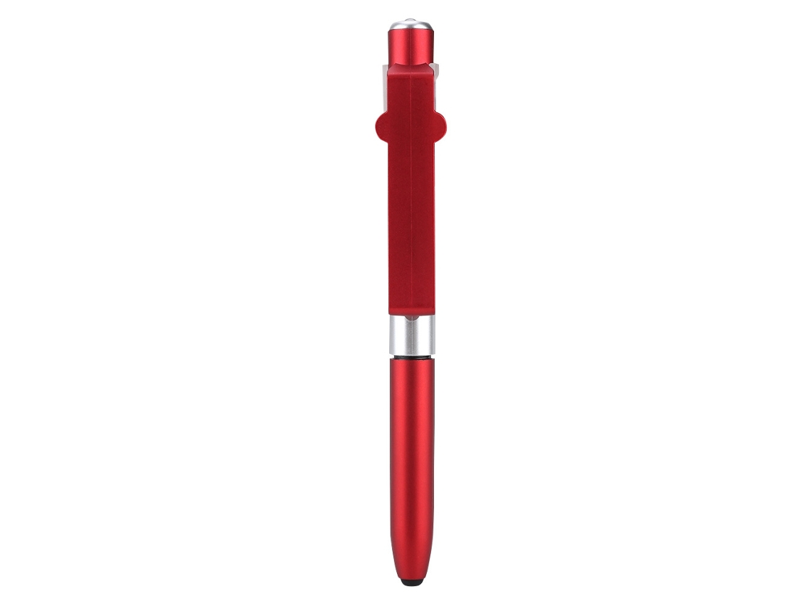 Pluma Esferográfica De Pantalla Capacitiva De Toque Ligero Plegable Multifuncional 4 En 1 (rojo)