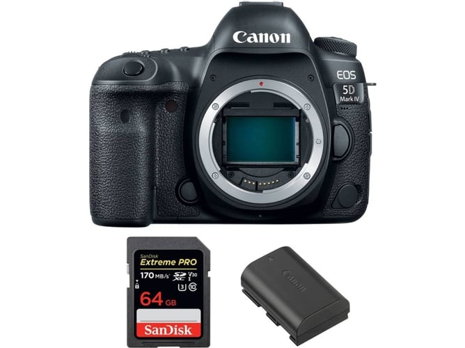 Kit Cámara CANON EOS 5D Mark IV + SanDisk 64 GB + Batería (Full-Frame)