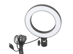 Luz Anular Led 16cm Un-160 3 Cores Ajustável Com Tripé Para Fotografia Beauty Live
