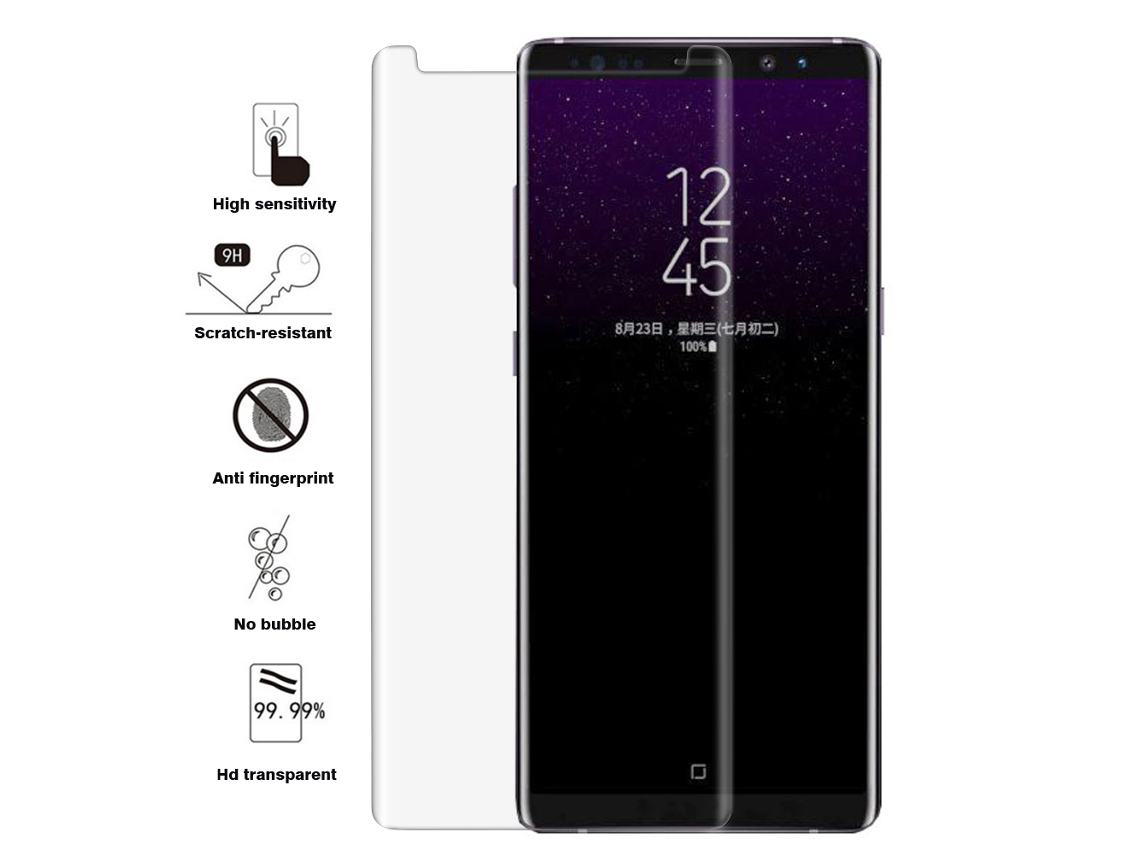 Protector De Pantalla Para Samsung Note 8 De Vidrio Templado Hd De Cobertura Total Curvado 3d