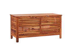 Caja de almacenaje de madera BELIANI Riviera de Madera de acacia Madera oscura 130x48x64