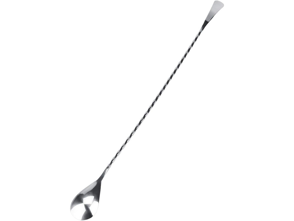 Cuchara de barra de acero inoxidable con tenedor para mezclar cócteles y bebidas mixtas - Gokoco