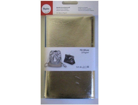 Tecido de Couro Falso RAYHER con Efeito Metálico (Dourado - 70x65 cm)