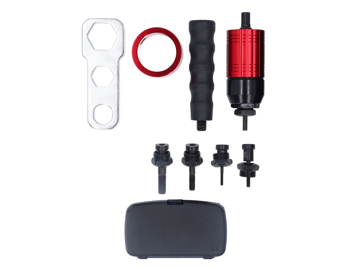 Adaptador Para Taladro Eléctrico Y Manual Para Tuercas Remachables, Incluye 5 Tuercas Y Estuche De Almacenamiento.